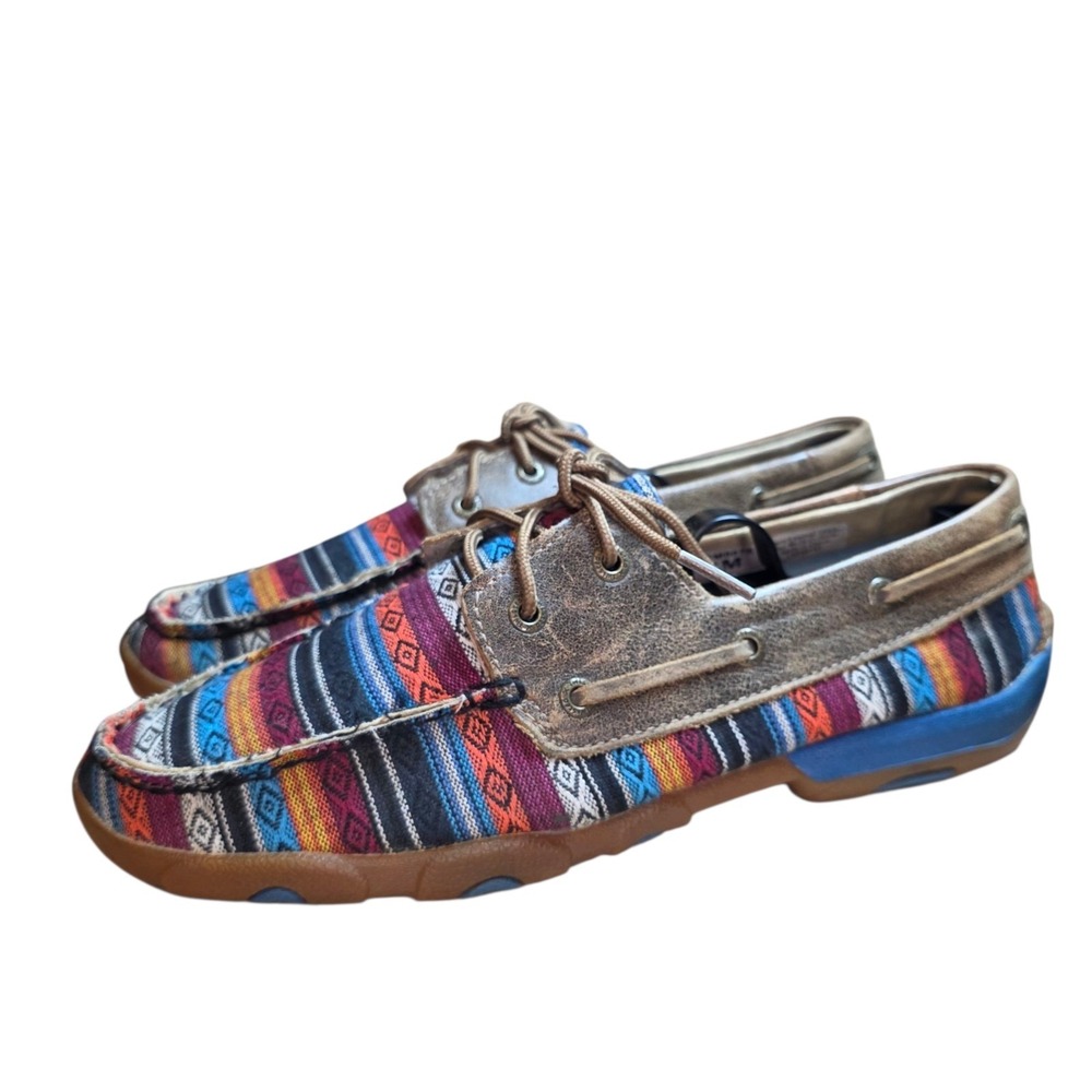 Twisted X Womens 8M Moccasin Shoes Aztec Southwestern Driving Loafers Casual